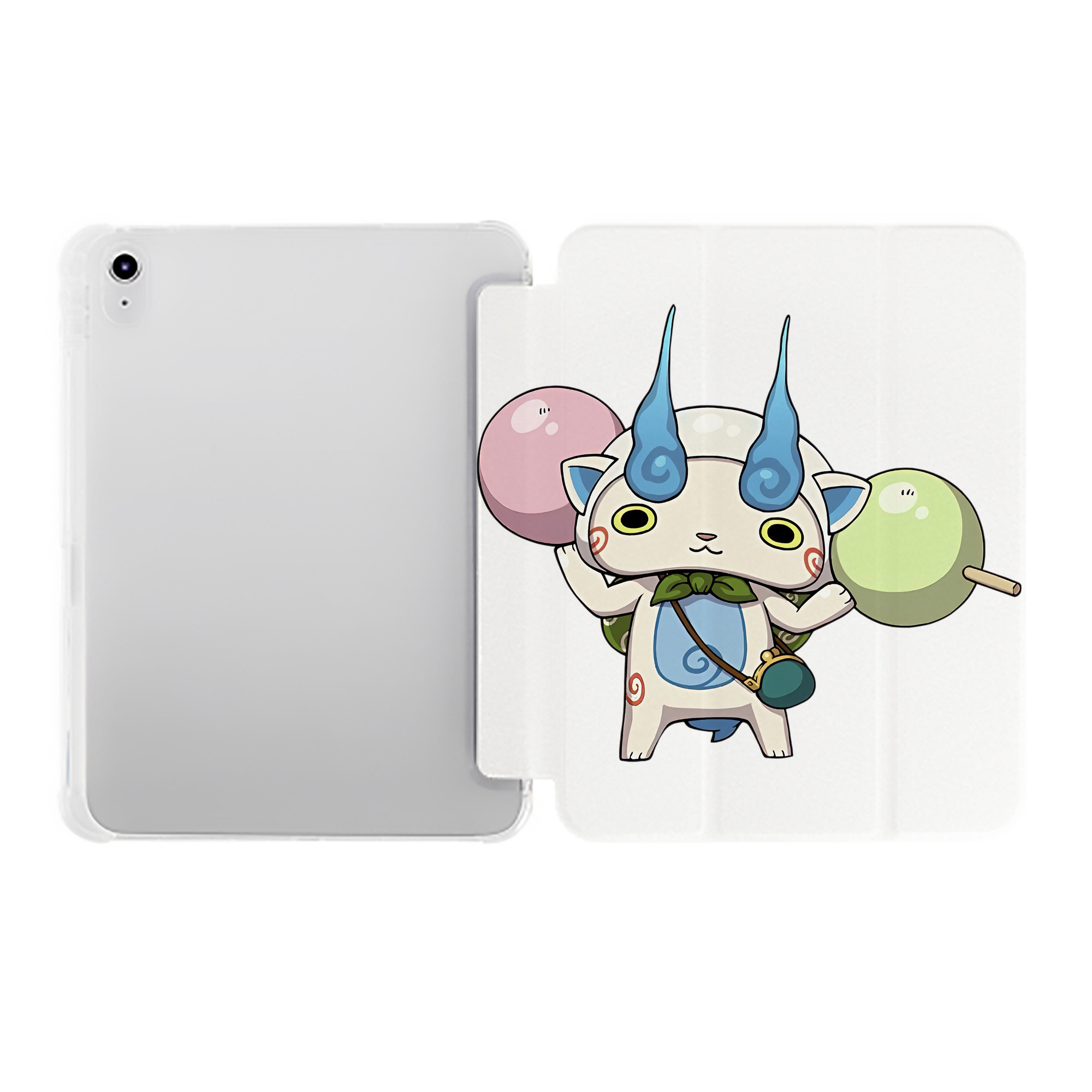 （画像用） 妖怪ウォッチ Yo-kai Watch IPad ケース ペン収納付き 三つ折りスタンド PUレザー×シリコン 対応機種9.5/10.5/10.9インチ